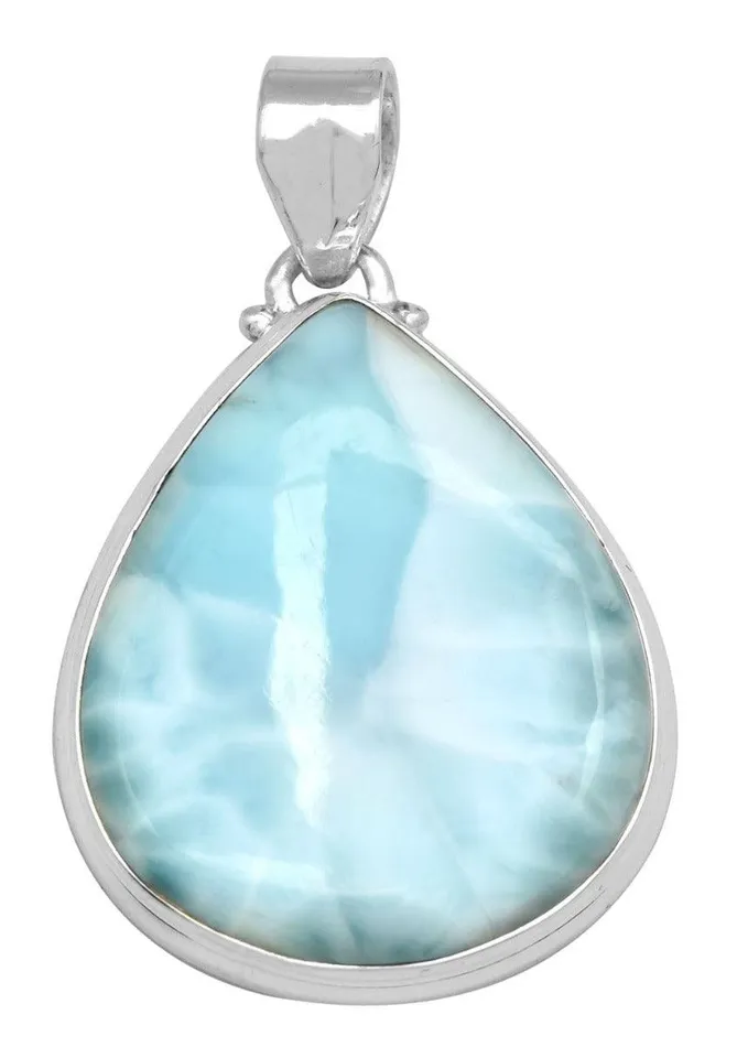 Necklaces YoTreasure Larimar 1 34 Long 925 Solid Sterling Silver Pendant With 18 Chain