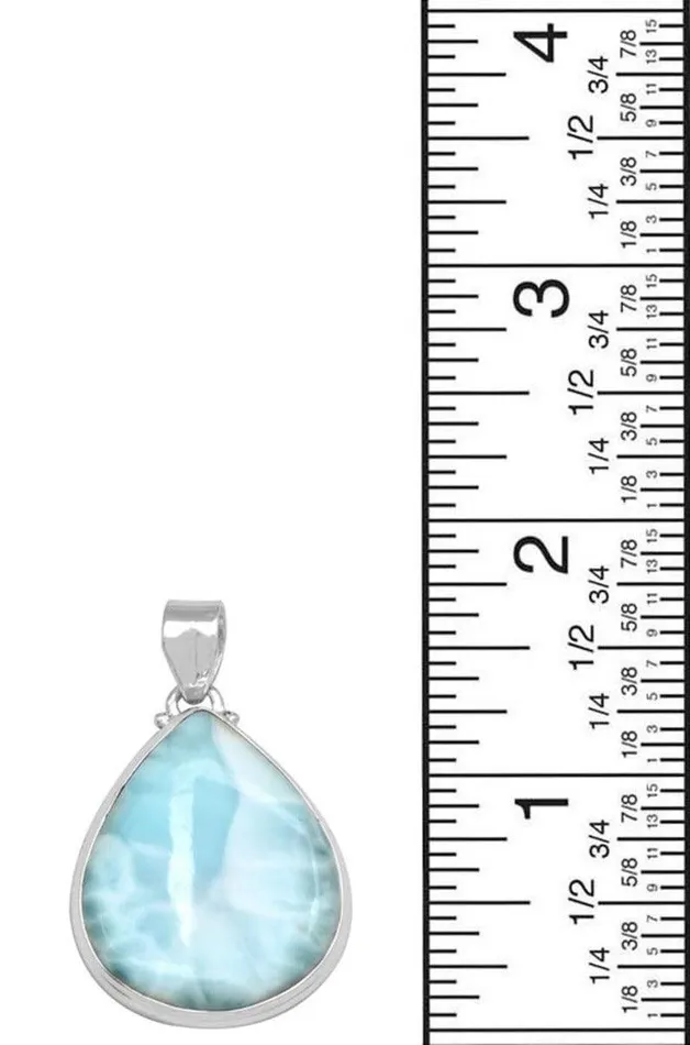 Necklaces YoTreasure Larimar 1 34 Long 925 Solid Sterling Silver Pendant With 18 Chain