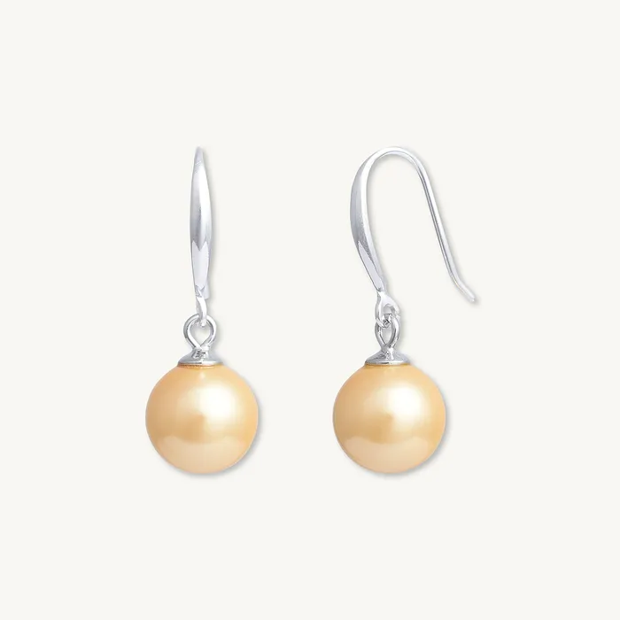 Orange Freshwater Pearl Drop Earrings Camile Stone Earrings