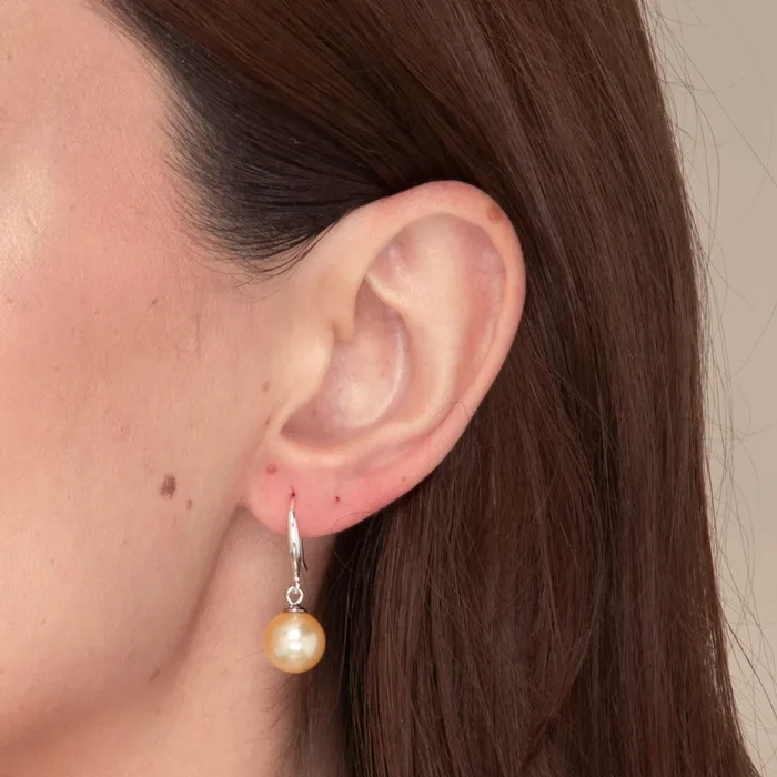 Orange Freshwater Pearl Drop Earrings Camile Stone Earrings Orange Freshwater Pearl Drop Earrings Camile Stone Earrings