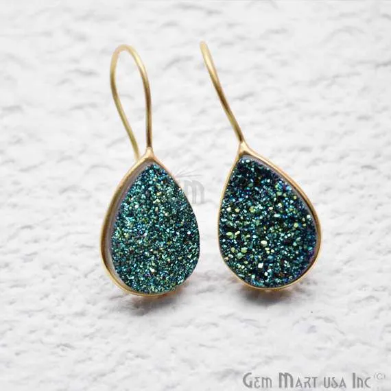 Pear Shape 19x15mm Gold Plated Druzy Hook Earrings Pick your Gemstone 902011 GemMartUSA Earrings Pear Shape 19x15mm Gold Plated Druzy Hook Earrings Pick your Gemstone 902011 GemMartUSA Earrings