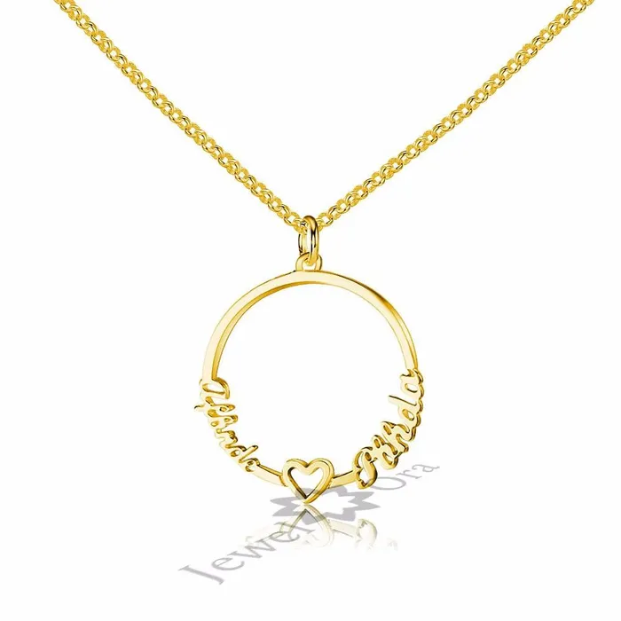 Personalized Custom 2 Names Necklace for Women 925 Sterling Silver Circle Necklace with Heart Fine Jewelry customjewelryan Necklaces Personalized Custom 2 Names Necklace for Women 925 Sterling Silver Circle Necklace with Heart Fine Jewelry customjewelryan Necklaces