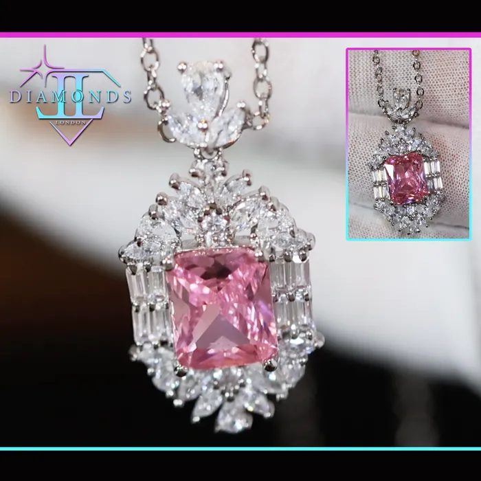 Pink Diamond Necklace Pink Diamond Pendant Lab Diamonds London Necklaces