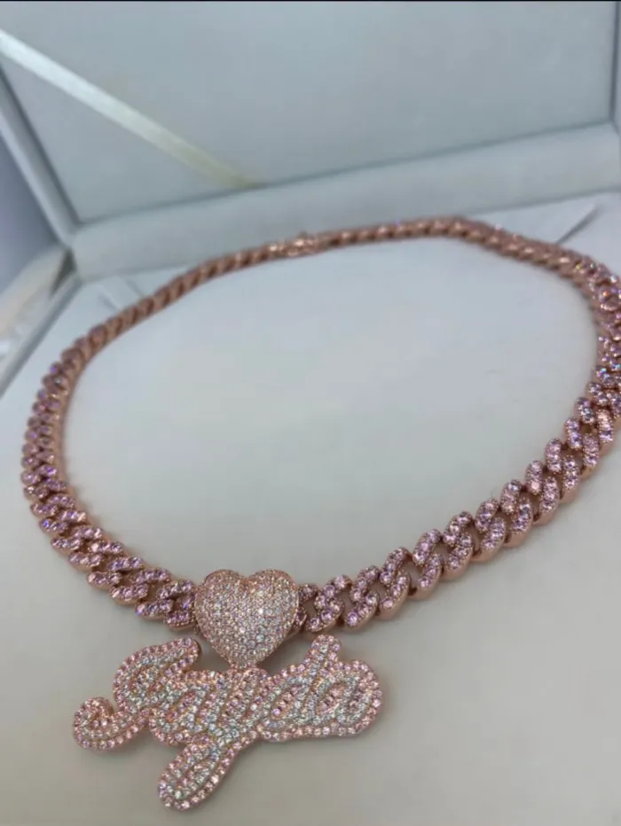 Pink Heart Custom Necklace CharmBox Necklaces