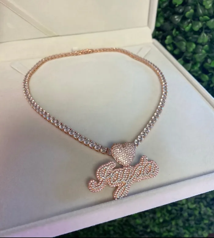 Pink Heart Custom Necklace CharmBox Necklaces