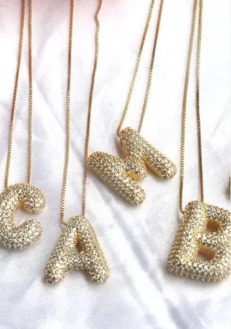 Poet Street Boutique Jewel Bubble Initial Necklace Gold Silver Plating Necklaces Poet Street Boutique Jewel Bubble Initial Necklace Gold Silver Plating Necklaces