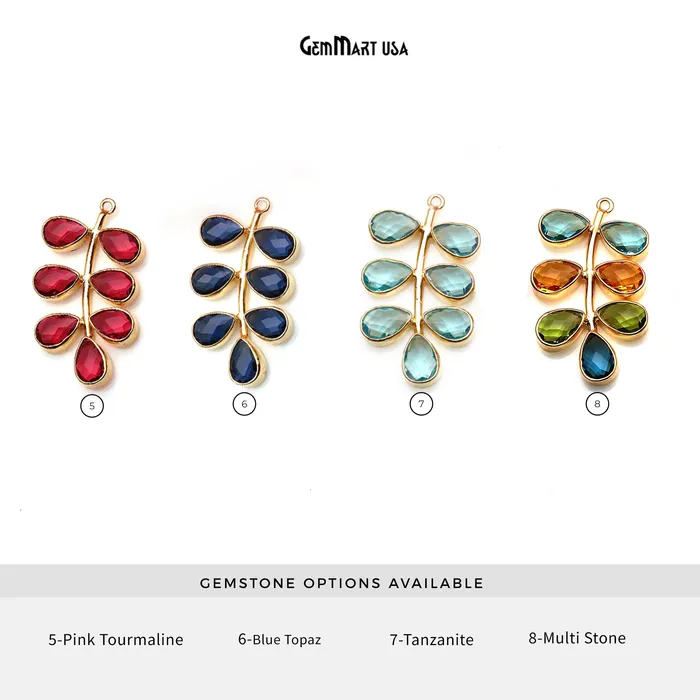 PreStyled Sets DIY Gemstone Gold Plated Dangle Chandelier Finding Connector 1PC GemMartUSA