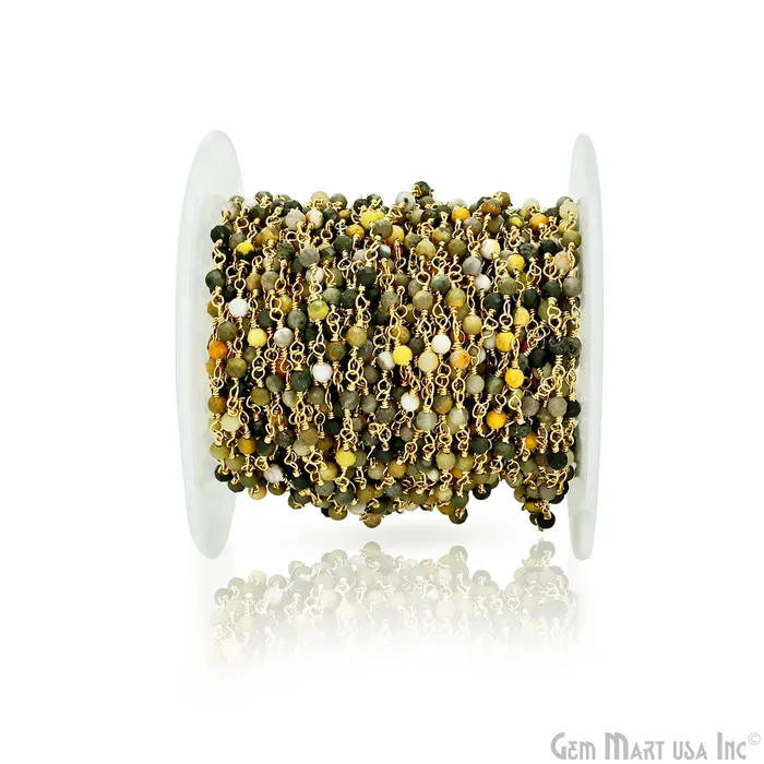 PreStyled Sets GemMartUSA Bumble Bee 335mm Gold Plated Beaded Wire Wrapped Rosary Chain PreStyled Sets GemMartUSA Bumble Bee 335mm Gold Plated Beaded Wire Wrapped Rosary Chain
