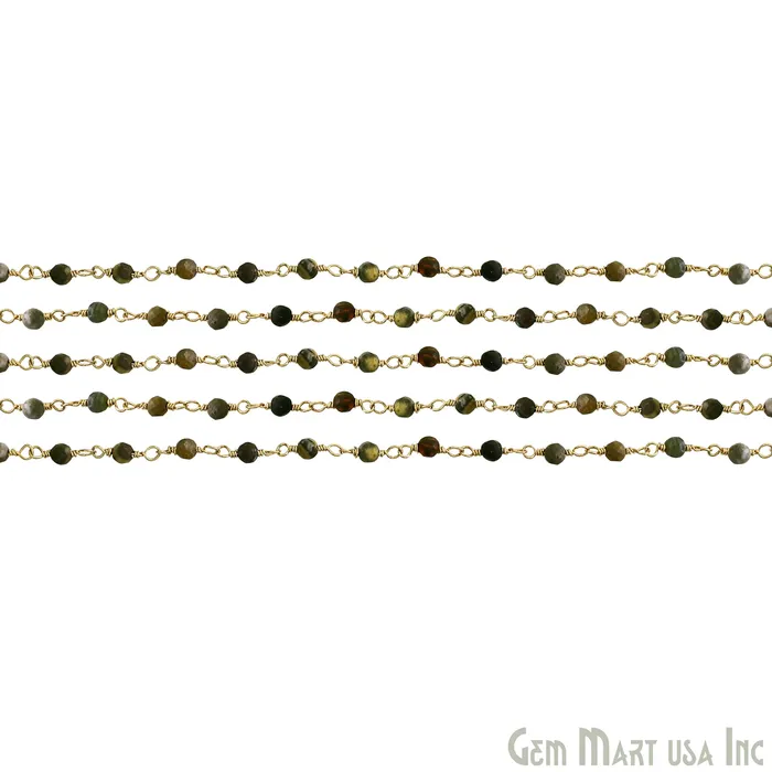 PreStyled Sets GemMartUSA Bumble Bee 335mm Gold Plated Beaded Wire Wrapped Rosary Chain