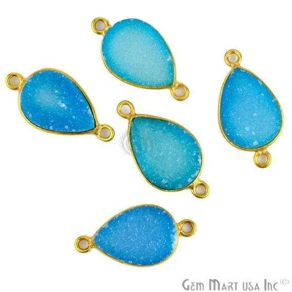 PreStyled Sets GemMartUSA Color Druzy 10x14mm Pears Bezel Gold Plated Double Bail Gemstone Connector PreStyled Sets GemMartUSA Color Druzy 10x14mm Pears Bezel Gold Plated Double Bail Gemstone Connector