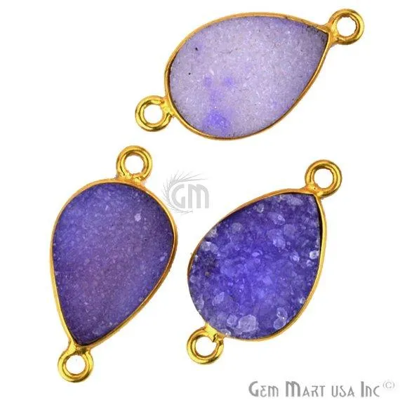 PreStyled Sets GemMartUSA Color Druzy 10x14mm Pears Bezel Gold Plated Double Bail Gemstone Connector PreStyled Sets GemMartUSA Color Druzy 10x14mm Pears Bezel Gold Plated Double Bail Gemstone Connector