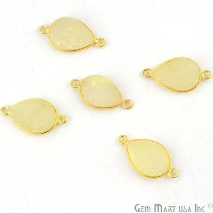 PreStyled Sets GemMartUSA Color Druzy 10x14mm Pears Bezel Gold Plated Double Bail Gemstone Connector PreStyled Sets GemMartUSA Color Druzy 10x14mm Pears Bezel Gold Plated Double Bail Gemstone Connector