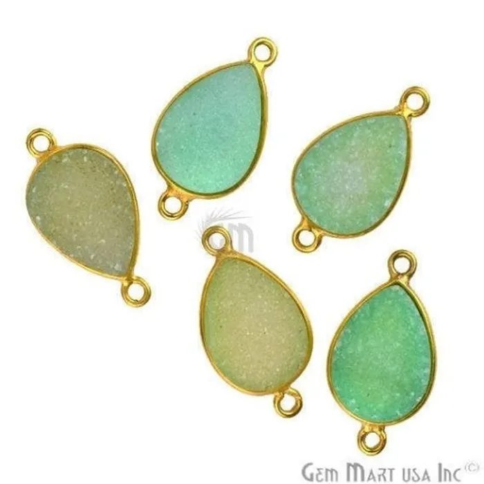 PreStyled Sets GemMartUSA Color Druzy 10x14mm Pears Bezel Gold Plated Double Bail Gemstone Connector PreStyled Sets GemMartUSA Color Druzy 10x14mm Pears Bezel Gold Plated Double Bail Gemstone Connector