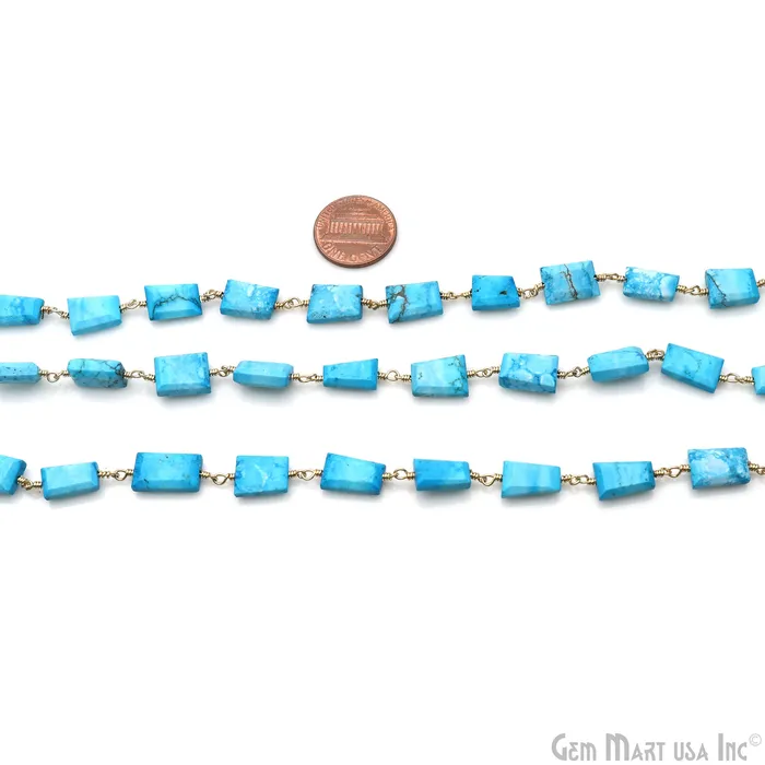 PreStyled Sets GemMartUSA Turquoise 12x8mm Smooth Tumble Gold Wire Wrap Bead Rosary Chain PreStyled Sets GemMartUSA Turquoise 12x8mm Smooth Tumble Gold Wire Wrap Bead Rosary Chain