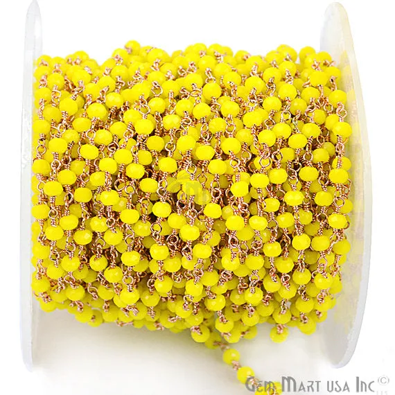 PreStyled Sets GemMartUSA Yellow Agate Gold Plated Wire Wrapped Beads Rosary Chain PreStyled Sets GemMartUSA Yellow Agate Gold Plated Wire Wrapped Beads Rosary Chain