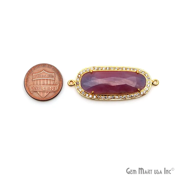 PreStyled Sets Sapphire Pave Cubic Zirconia 45x17mm Double Bail Gold Vermeil Gemstone Connector GemmartUSA PreStyled Sets Sapphire Pave Cubic Zirconia 45x17mm Double Bail Gold Vermeil Gemstone Connector GemmartUSA
