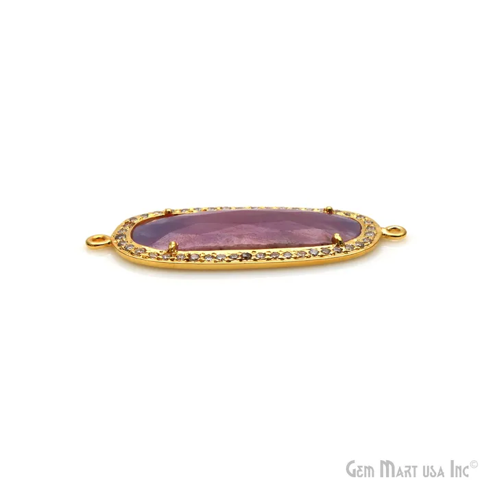 PreStyled Sets Sapphire Pave Cubic Zirconia 45x17mm Double Bail Gold Vermeil Gemstone Connector GemmartUSA PreStyled Sets Sapphire Pave Cubic Zirconia 45x17mm Double Bail Gold Vermeil Gemstone Connector GemmartUSA