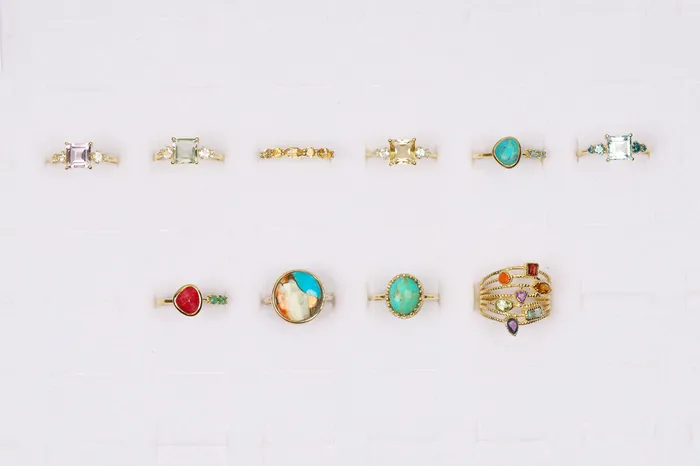 PreStyled Sets YoTreasure Wholesale Gold Plated Rings Assorted Gemstones Sizes PreStyled Sets YoTreasure Wholesale Gold Plated Rings Assorted Gemstones Sizes