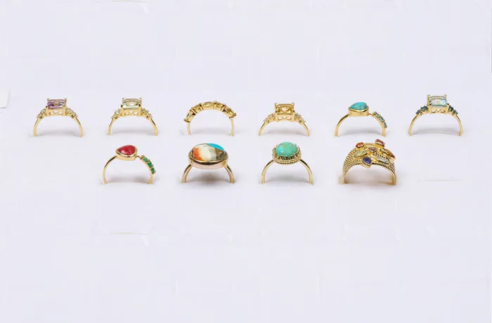 PreStyled Sets YoTreasure Wholesale Gold Plated Rings Assorted Gemstones Sizes PreStyled Sets YoTreasure Wholesale Gold Plated Rings Assorted Gemstones Sizes