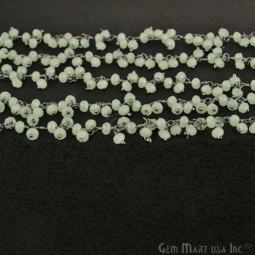 Prehnite Faceted Beads Oxidized Wire Wrapped Cluster Rosary Chain GemMartUSA Charm Necklaces