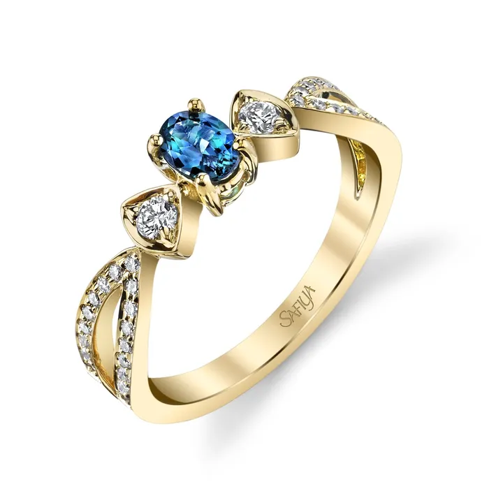 Pure 18K Yellow Gold Natural Alexandrite Ring Safiya Jewels Rings