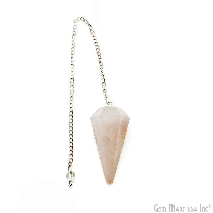 Rainbow Moonstone Crystal Dowsing Pendulum Natural Gemstone PendantSilver Chain GemMartUSA Necklaces Rainbow Moonstone Crystal Dowsing Pendulum Natural Gemstone PendantSilver Chain GemMartUSA Necklaces