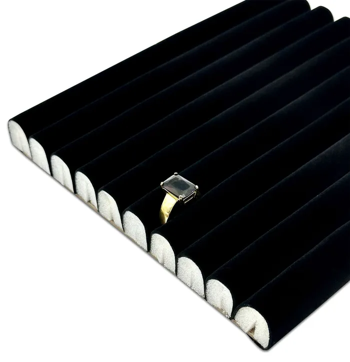Rings 10 Roll Black Velvet HalfSize Ring Foam Insert JPIDisplay Rings 10 Roll Black Velvet HalfSize Ring Foam Insert JPIDisplay