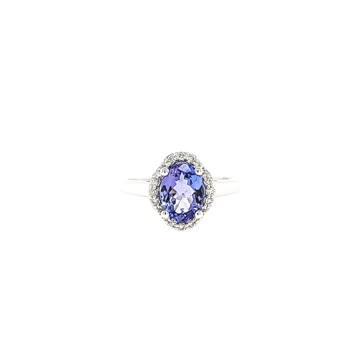 Rings 14k White Gold Tanzanite Diamond Ring I5620 Grandeur Creations