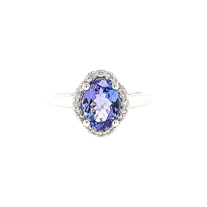 Rings 14k White Gold Tanzanite Diamond Ring I5620 Grandeur Creations