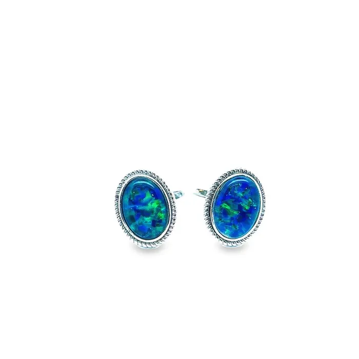 Rings Australian Opal Cutters Australian Opal Triplet 14 x 10 mm Mens Cufflinks Set in 925 Sterling Silver Rings Australian Opal Cutters Australian Opal Triplet 14 x 10 mm Mens Cufflinks Set in 925 Sterling Silver