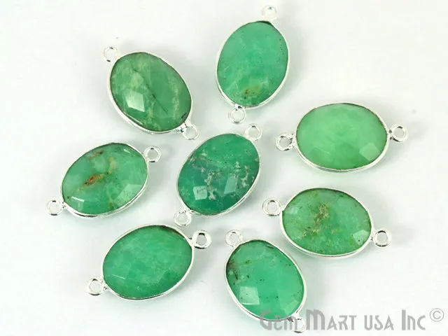 Rings GemMartUSA Oval 12x16mm Silver Bezel Double Bail Gemstone Connector
