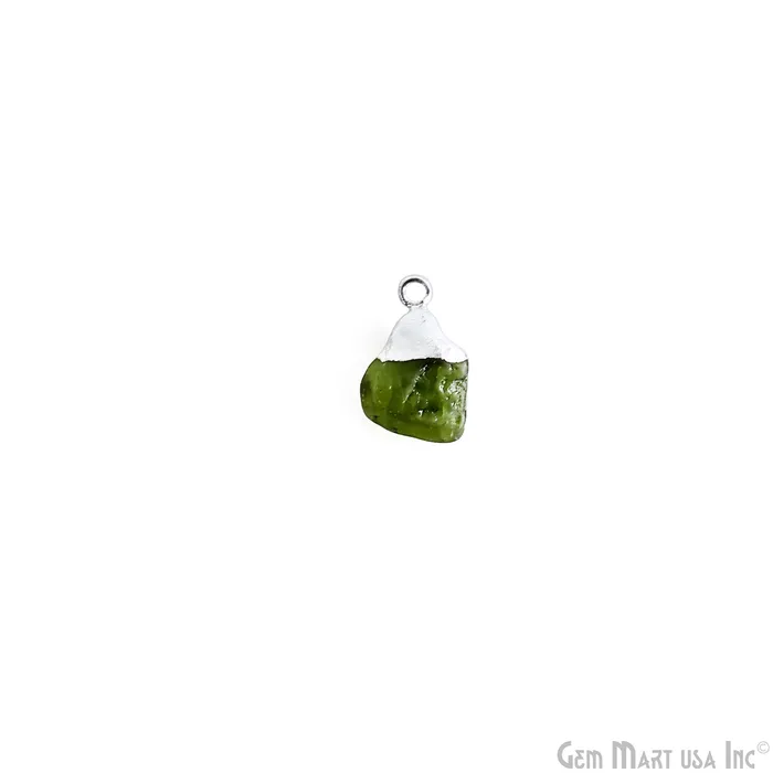 Rings GemmartUSA Rough Peridot Gemstone 21x14mm Organic Silver Edged Connector Rings GemmartUSA Rough Peridot Gemstone 21x14mm Organic Silver Edged Connector