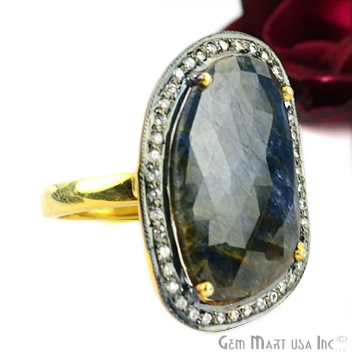 Rings GemMartUSA Sapphire Cz Pave Diamond Ring Gold Vermeil Prong Setting Gemstone Gift Diamond Ring CZRG12531 Rings GemMartUSA Sapphire Cz Pave Diamond Ring Gold Vermeil Prong Setting Gemstone Gift Diamond Ring CZRG12531