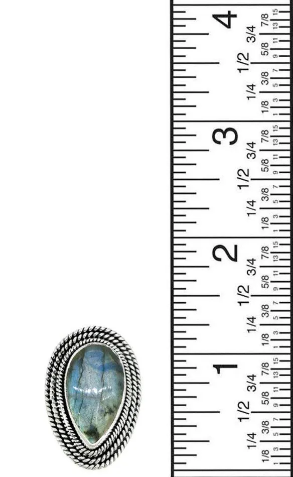 Rings Genuine Labradorite Solid 925 Sterling Silver Ring Jewelry YoTreasure