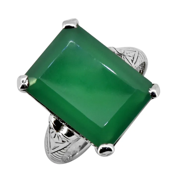 Rings Green Onyx Solid 925 Sterling Silver Gemstone Ring Jewelry YoTreasure