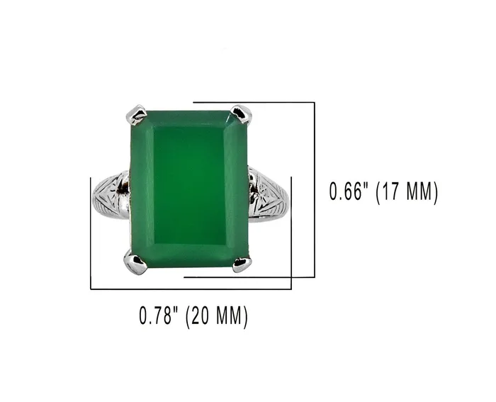 Rings Green Onyx Solid 925 Sterling Silver Gemstone Ring Jewelry YoTreasure