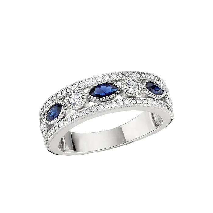 Rings Kelly Waters Silver Sapphire CZ Band SI2153 Kelly Waters