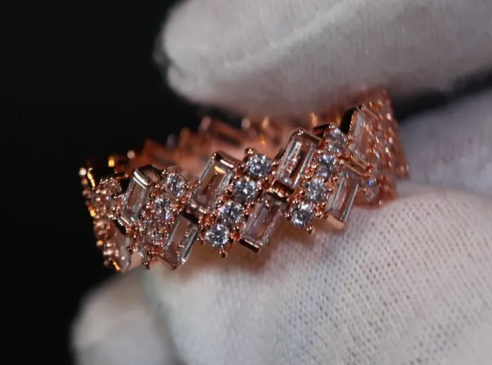 Rings Lab Diamonds London Mens Rose Gold Ring Womens Rose Gold Ring Diamond Rose Gold Ring Baguette Ring Rose Gold Eternity Ring