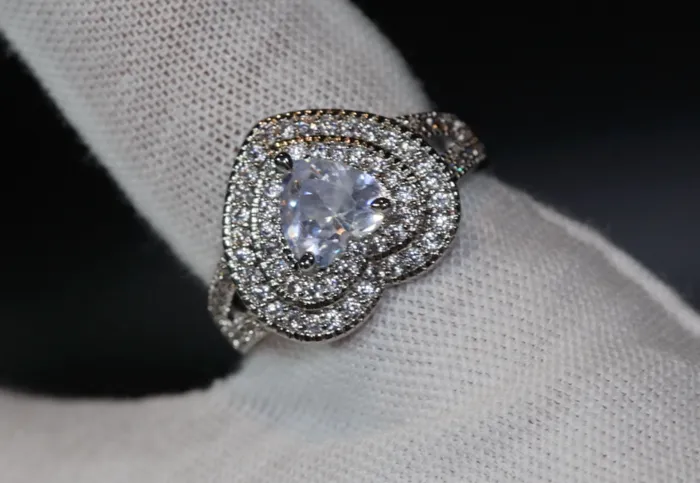 Rings Lab Diamonds London Silver heart ring diamond heart ring love ring heart shaped ring