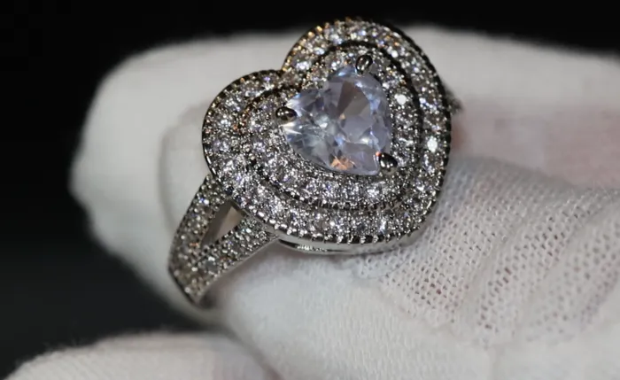 Rings Lab Diamonds London Silver heart ring diamond heart ring love ring heart shaped ring
