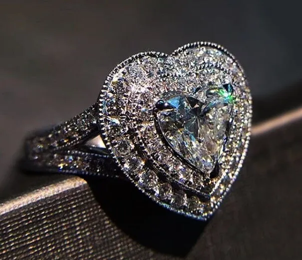 Rings Lab Diamonds London Silver heart ring diamond heart ring love ring heart shaped ring