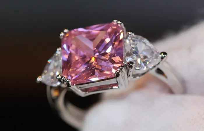 Rings Lab Diamonds London Three Stone Ring Pink Diamond Ring Womens Engagement Ring Engagement Rings Womens Rings Emerald Engagement Ring
