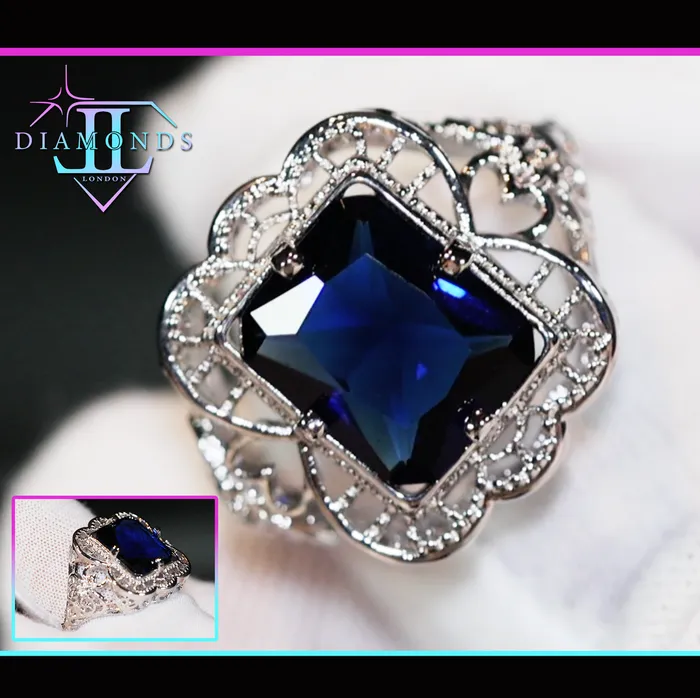 Rings Lab Diamonds London Womens Blue Diamond Ring Blue Diamond Wedding Ring Womens Big Ring Rings Lab Diamonds London Womens Blue Diamond Ring Blue Diamond Wedding Ring Womens Big Ring