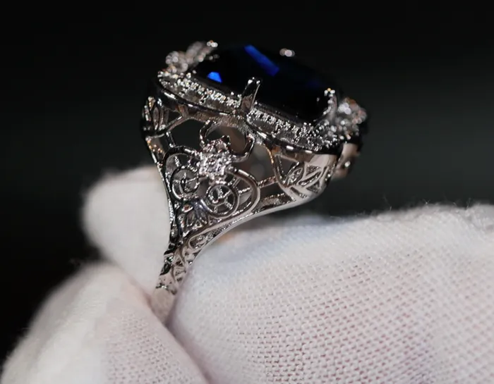 Rings Lab Diamonds London Womens Blue Diamond Ring Blue Diamond Wedding Ring Womens Big Ring