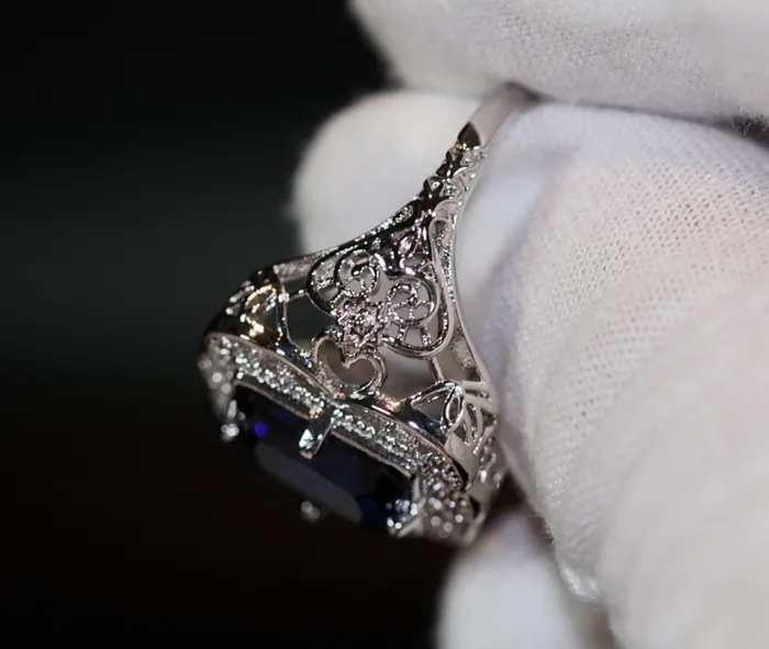 Rings Lab Diamonds London Womens Blue Diamond Ring Blue Diamond Wedding Ring Womens Big Ring