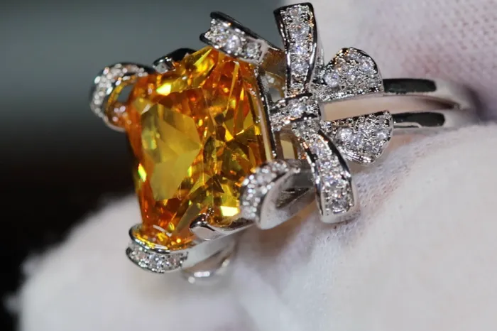 Rings Lab Diamonds London Yellow Diamond Ring Womens Yellow Engagement Ring Diamond Ribbon Ring