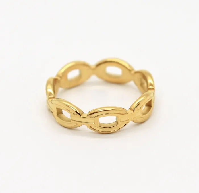 Rings Mai Dsire DYLAN GOLD CHAIN LINK STACKABLE RING