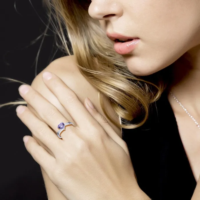 Rings Personalized Womens 925 Sterling Silver Ring Heart Birthstone Customize Couple Name Best Jewelry Gift customjewelryan