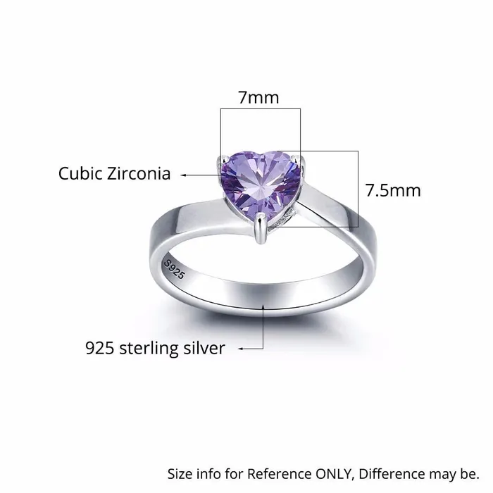 Rings Personalized Womens 925 Sterling Silver Ring Heart Birthstone Customize Couple Name Best Jewelry Gift customjewelryan