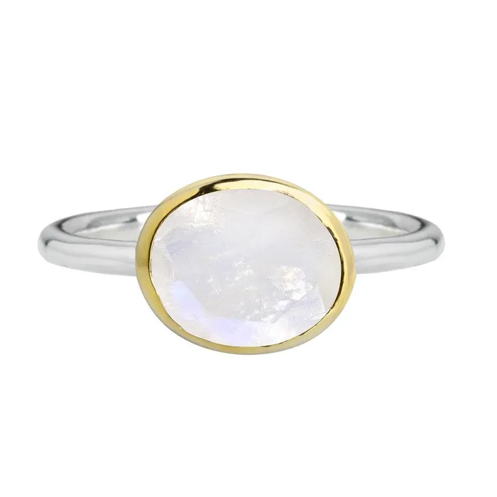 Rings Rainbow Moonstone Ring 14K Gold Plated Over 925 Silver Jewelry YoTreasure Rings Rainbow Moonstone Ring 14K Gold Plated Over 925 Silver Jewelry YoTreasure